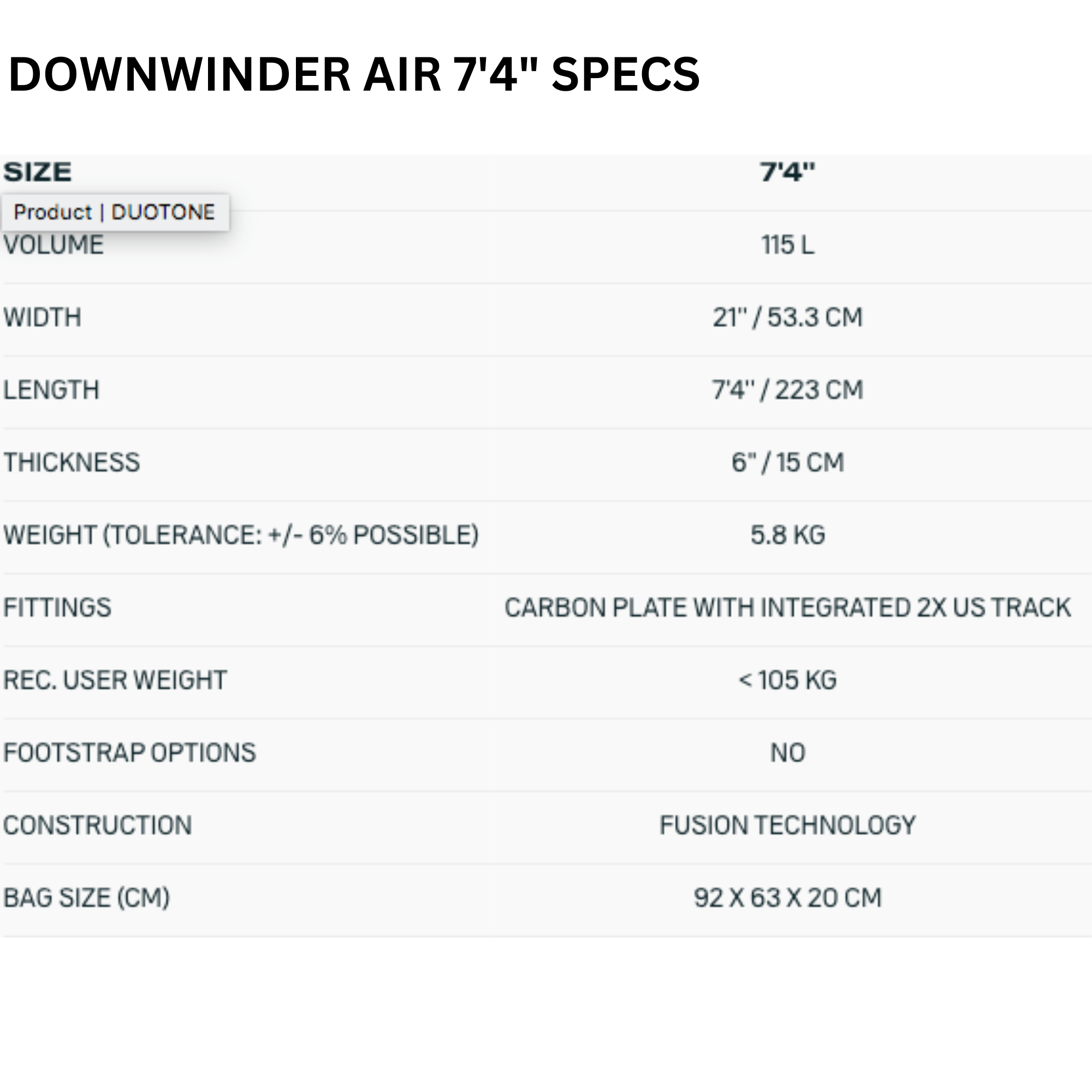 Duotone Downwinder Air Foil Board