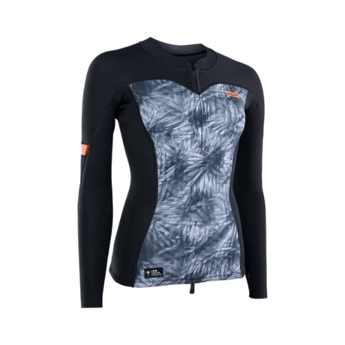 ION Neo Zip Top 1.5mm Women – Black Flowers | Lightweight Warmth & UV Protection