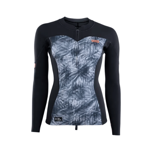 ION Neo Zip Top 1.5mm Women – Black Flowers | Lightweight Warmth & UV Protection