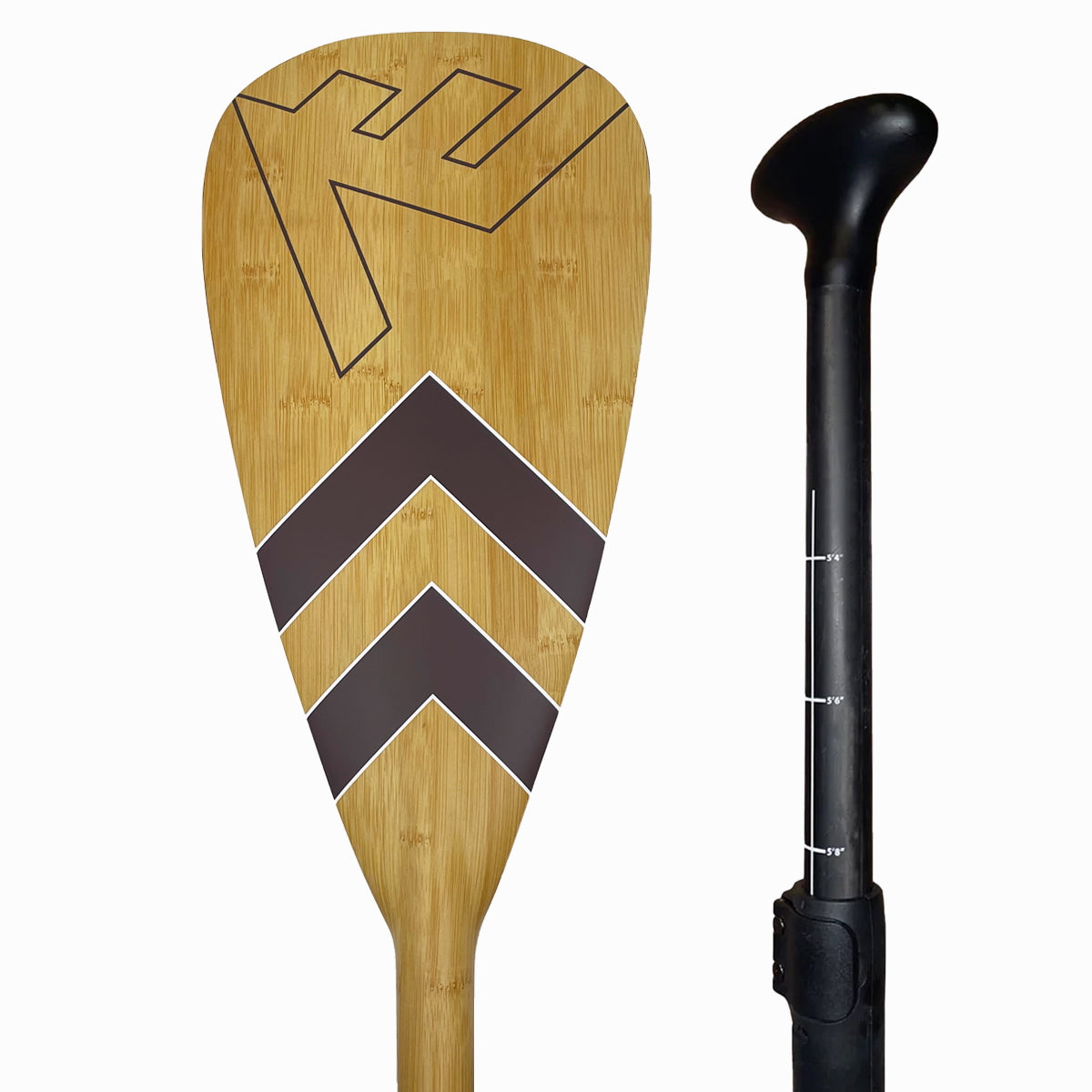 Carbon-Fiberglass Adjustable Paddle with ABS Edge  - Bamboo
